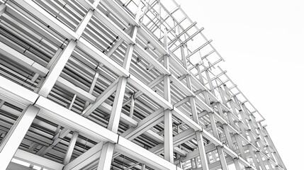 The armature grid of the building. A picture using a clipping path - obrazy, fototapety, plakaty