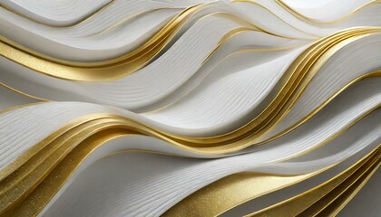 White and Gold Waves Pattern