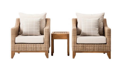 Two chairs, side by side, create a sense of companionship and intimacy in an empty room