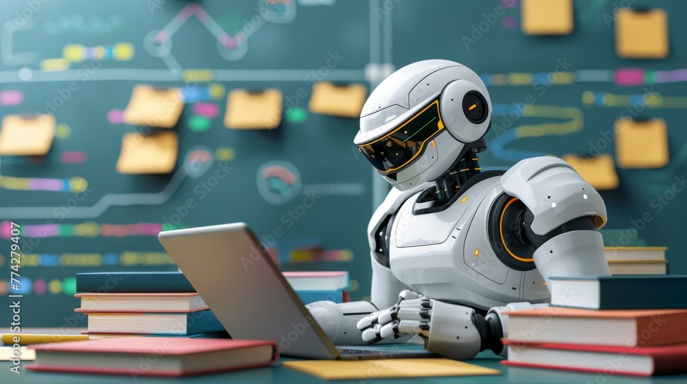 Poster in online classrooms, ai agents assess each student's progress and learning style to tailor content 