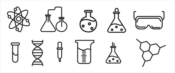 Test tube vector illustration set. Glass test tube laboratory objects for experiment	 - obrazy, fototapety, plakaty