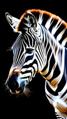  head of Zebra with black and white stripes