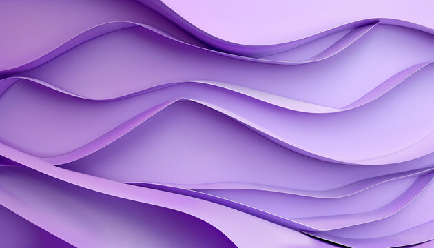 3D purple abstract background with curved paper shapes