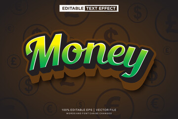 Money text effect, Editable text template