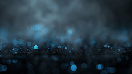 A moody, defocused background in a dark slate grey, with subtle steel blue bokeh lights, mimicking...