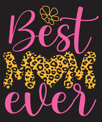 Best Mom leopard pattern t shirt design