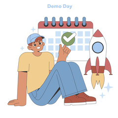 Demo Day concept. Vector illustration.