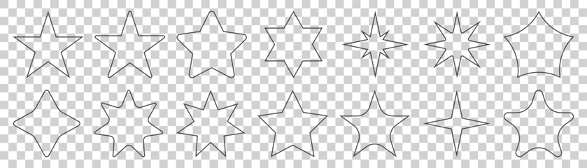 star icon set on white isolate