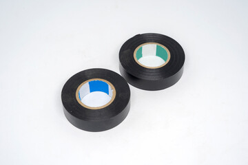 black roll tape on a white background