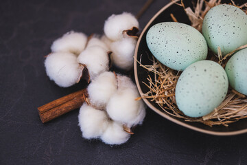 Easter eggs in a basket
