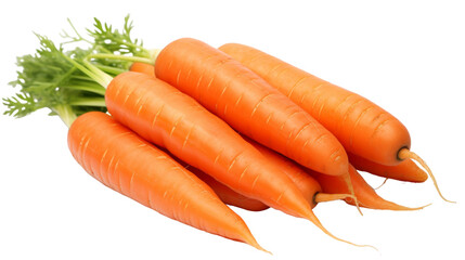 A grouping of carrots stacked on top of each other in a tower formation