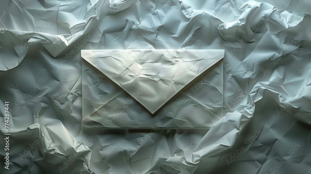 Poster craft copy space envelope. concept: messages and correspondence in retro style, sophisticated handma