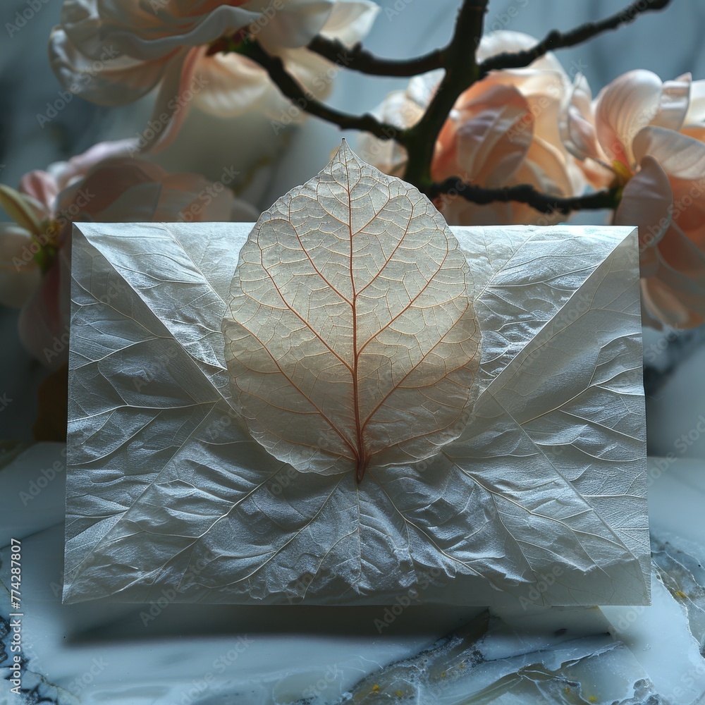 Poster craft copy space envelope. concept: messages and correspondence in retro style, sophisticated handma