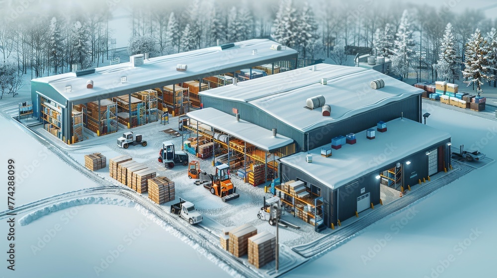 Poster warehouse layout optimization: ai designs warehouse layouts for operational efficiency.
