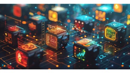 Obraz premium Wearable Health Monitors: AI integrates data from wearables for health insights.