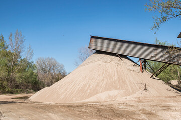Old obsolete industrial facility for gravel pit sorting