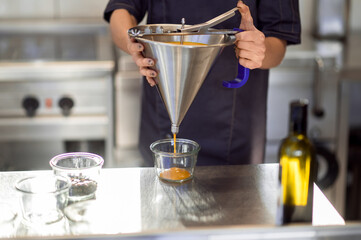 Professional cook working in restaurant