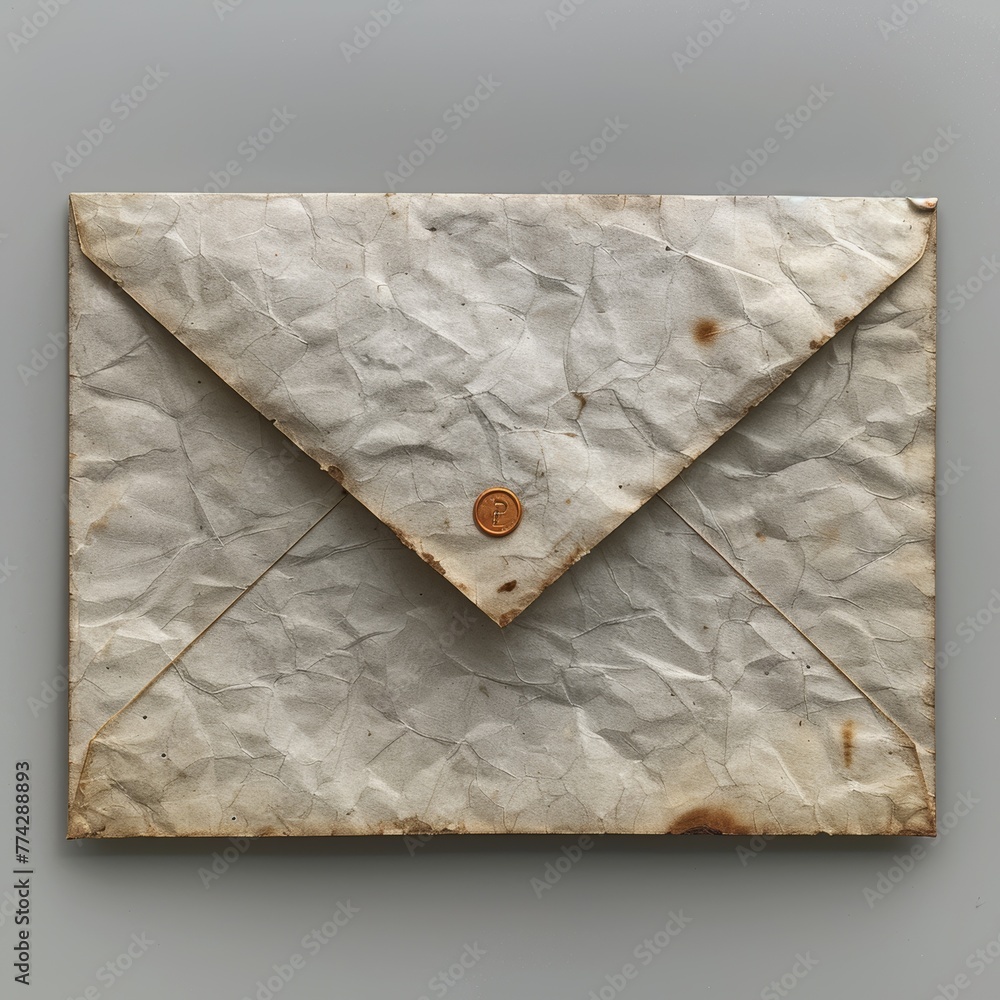 Poster craft copy space envelope. concept: messages and correspondence in retro style, sophisticated handma