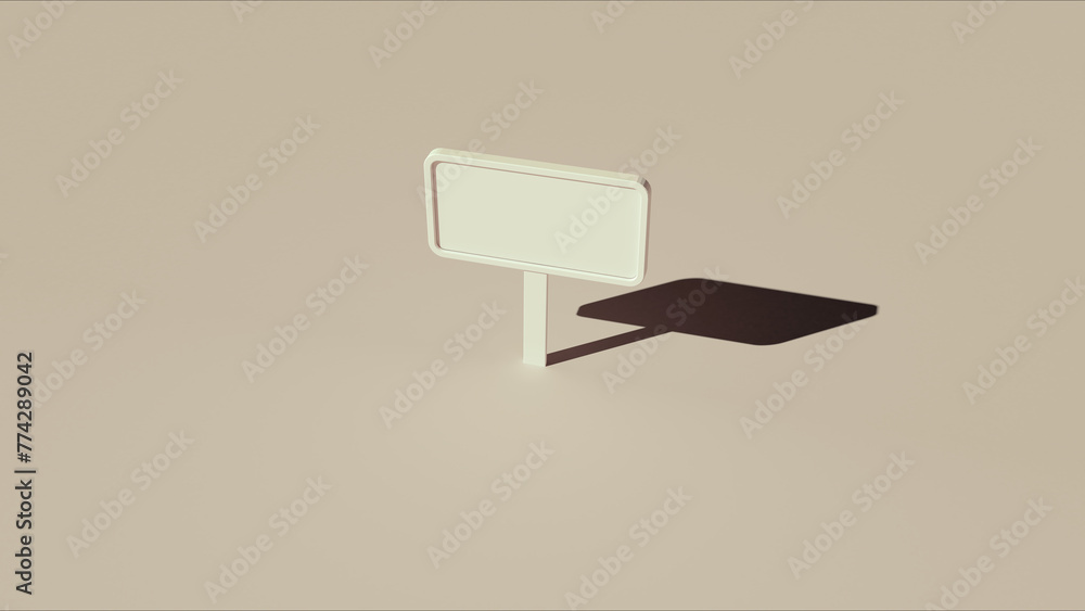 Poster signpost post neutral backgrounds soft beige tones background 3d illustration render digital renderi