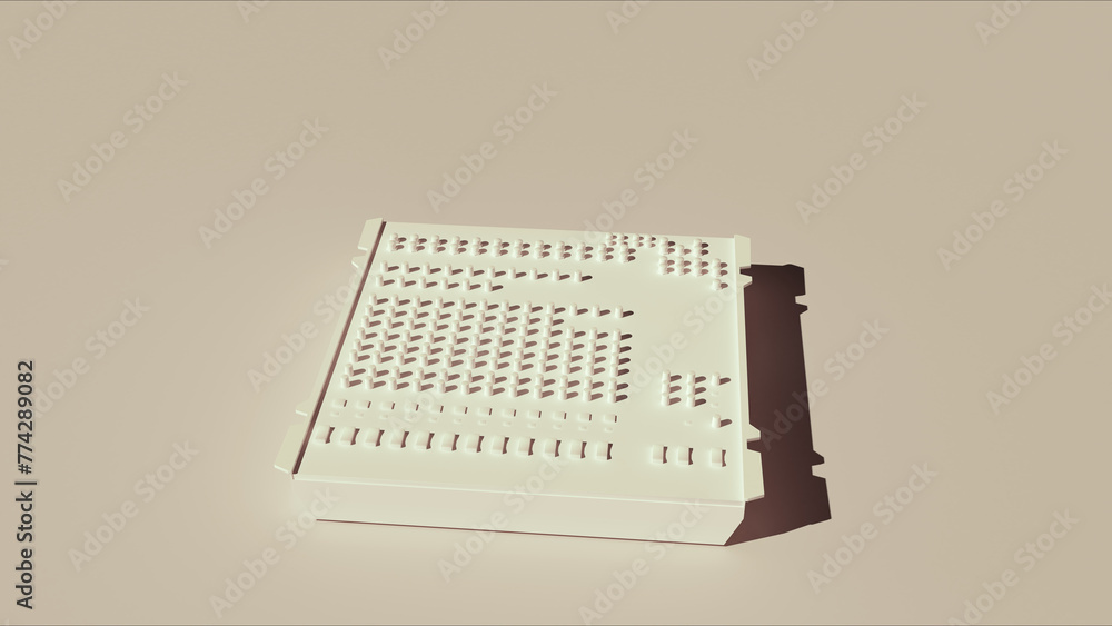 Poster mixing desk neutral backgrounds soft beige tones background 3d illustration render digital rendering
