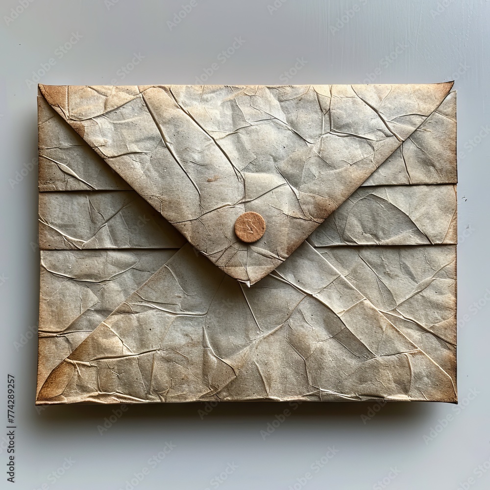 Poster craft copy space envelope. concept: messages and correspondence in retro style, sophisticated handma