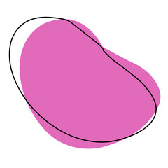 Organic amoeba blob shape abstract colorful with outline circle. Hand drawn vector