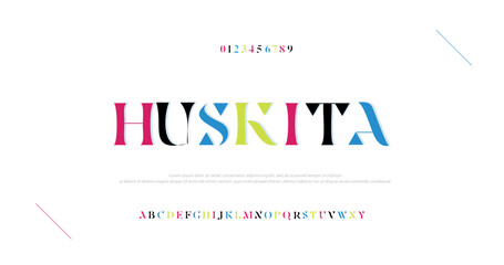 Huskita Sport Modern Italic Alphabet Font. Typography urban style fonts for technology, digital, movie logo design. vector illustration