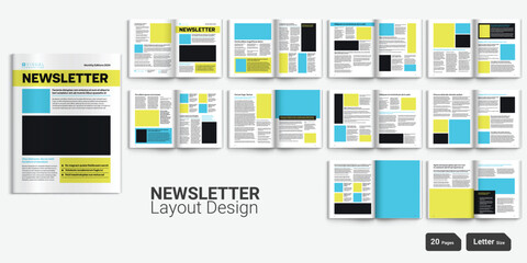 Newsletter Layout Design Magazine Design Magazine Newsletter Magazine Layout Design - obrazy, fototapety, plakaty