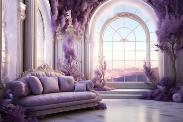 3D HD Full Brightness Lavish Lavender and Silver Sanc  