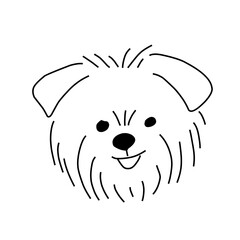 Hand Drawn Cartoon Dog Face