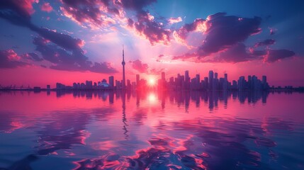 City Skylines: Photograph iconic city skylines during sunrise or sunset for dramatic effect