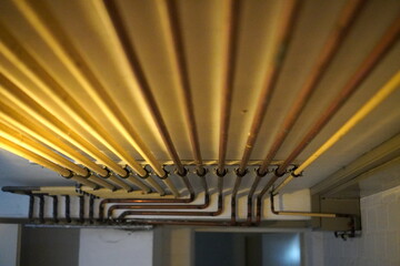 gas pipes in the basement 