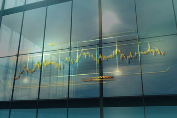 Gold finance elements commercial charts. Modern visual bitmap illustration.