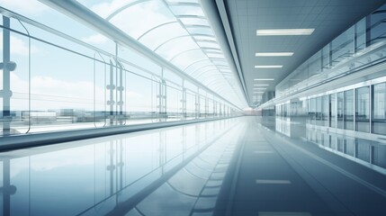 Obraz premium The ambiance of the arrival terminal sets the tone for passengers' first impressions, offering a welcoming atmosphere after their journey. 