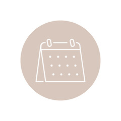 Vector illustration. Calendar color icon. Icon on isolated on white background. Perfect for your creative idea.