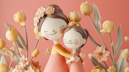 Create a artwork celebrating Mothers Day with elements of wisdom and support seamlessly integrated