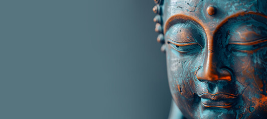 Buddha statue on gray background, Buddha birthday