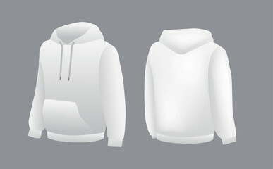 Blank white hoodie template. Long sleeve sweatshirts template with clipping path, gosh for printing.