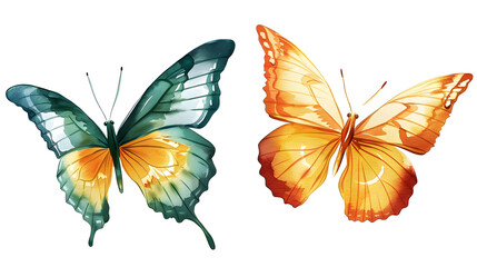 Vibrant Watercolor Butterfly Clipart: A Kaleidoscope of Colors in a Tropical Paradise for Greeting Cards and Invitations