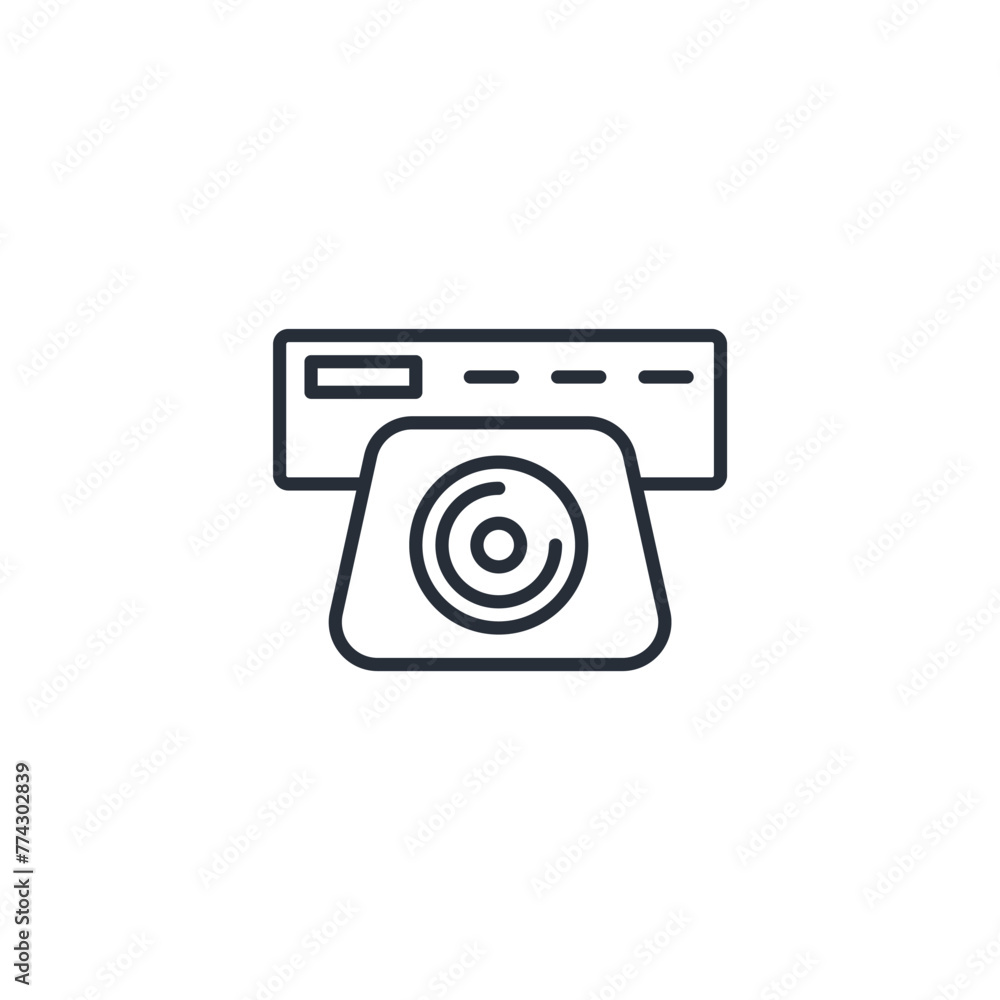 Poster cd player icon. vector.editable stroke.linear style sign for use web design,logo.symbol illustration