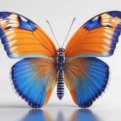 butterfly on white - obrazy, fototapety, plakaty