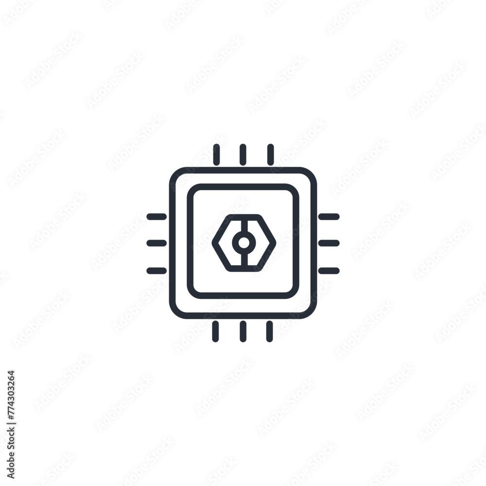 Poster cpu icon. vector.editable stroke.linear style sign for use web design,logo.symbol illustration.