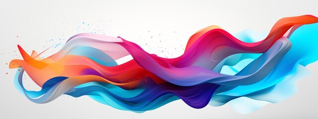 Explore the beauty of simplicity as vibrant 3D line paint splashes intertwine gracefully without the constraints of a background.