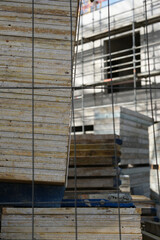 Fototapeta premium Schalungsteile auf einer Baustelle