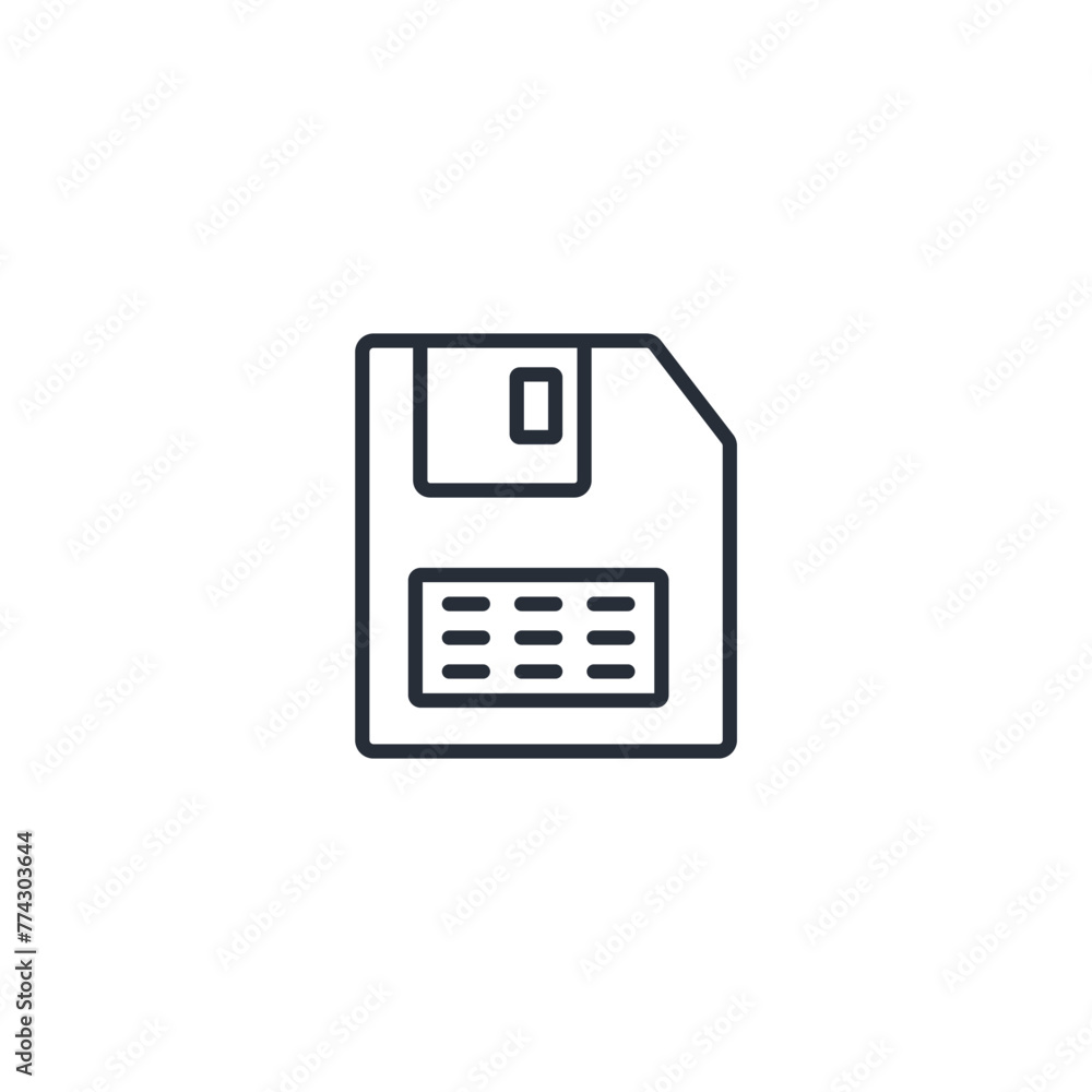 Poster floppy disk icon. vector.editable stroke.linear style sign for use web design,logo.symbol illustrati