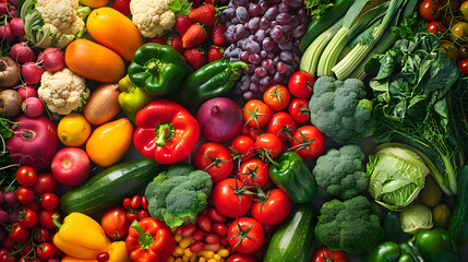 Many fresh vegetables as background, top view - obrazy, fototapety, plakaty