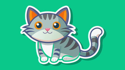 Cute modern cartoon cat, Vector graphics element silhouette illustration