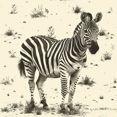 Fototapeta na wymiar Minimalist Zebra Pattern Illustration Generative AI