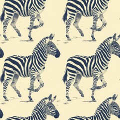 Minimalist Zebra Patterned Illustration Generative AI