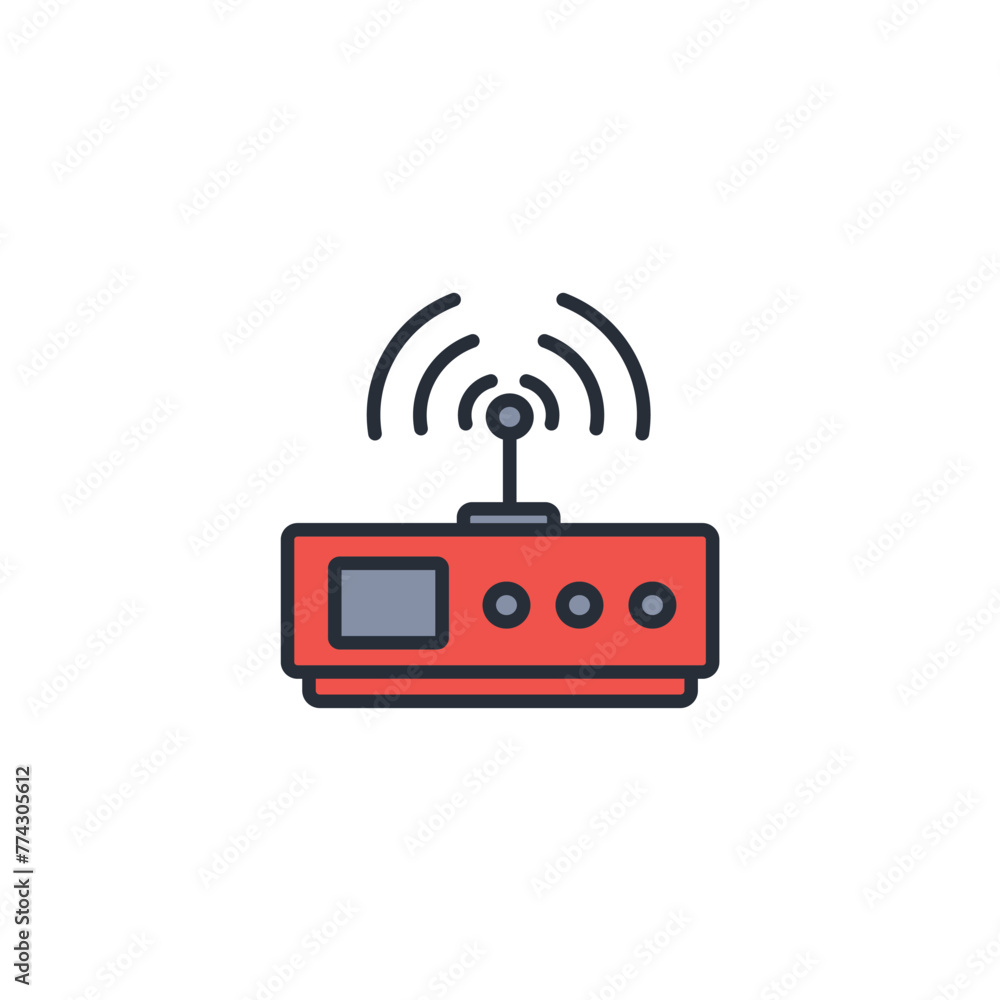 Wall mural modem icon. vector.editable stroke.linear style sign for use web design,logo.symbol illustration.